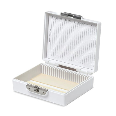 Coloured slide boxes, 25 slides