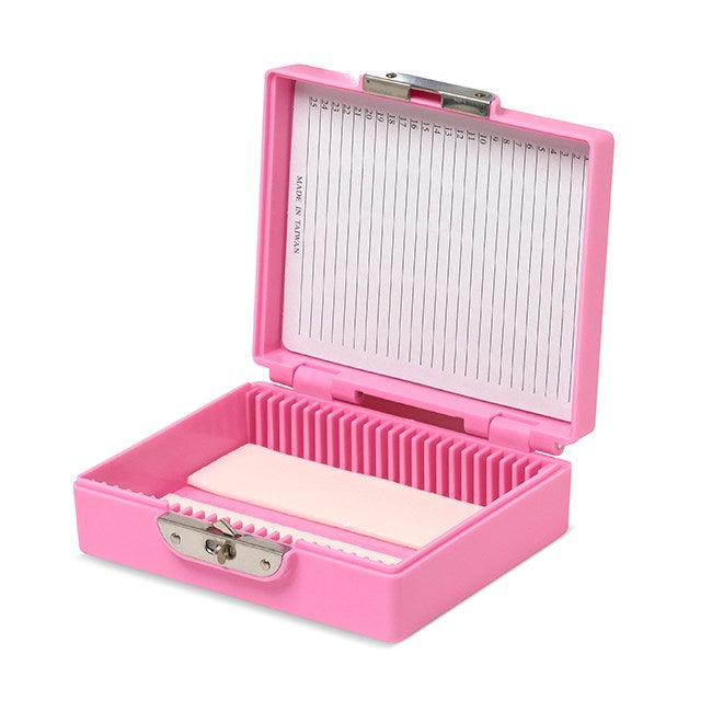 Coloured slide boxes, 25 slides