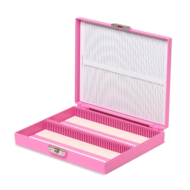 Coloured slide boxes, 100 slides
