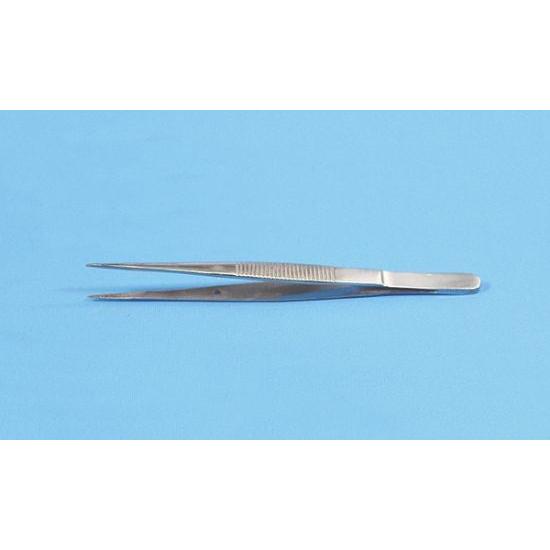 Forceps with serrated grips and tips, alignment pin