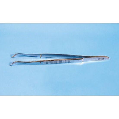 Forceps with serrated grips and tips, alignment pin