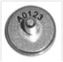 SEM specimen mount, alpha-numerical, slotted pin mount