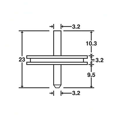 SEM double 90 deg. specimen mount, pin mount