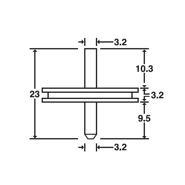 SEM double 90 deg. specimen mount, pin mount