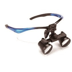 Surgical loupes with glasses, 2.5x, 4x, and 5x