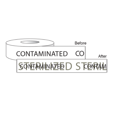 Steam autoclave printed indicator tape