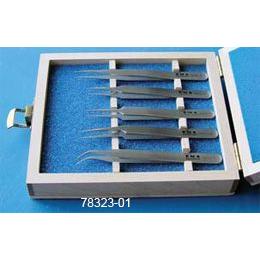 EMS fine tweezers sets in wooden case