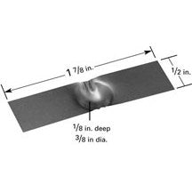 Small tungsten evaporation boat with  9.5mm x 3.2mm dimple