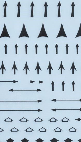 Dry transfer sheets, arrows