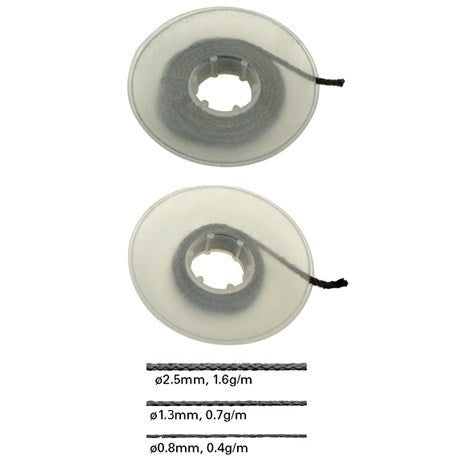 Carbon fibre and thread for carbon evaporation