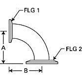 Reducing right-angle elbow, 90 deg., SS