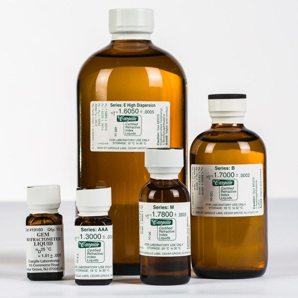 Series E refractive index liquid set, 15 liquids