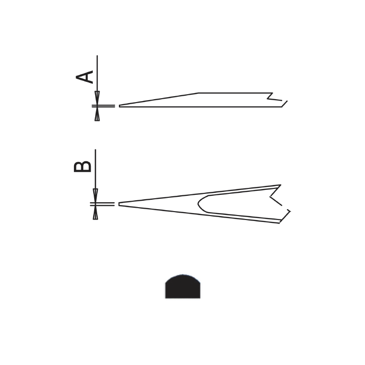 Dumont electronics epoxy-coated tweezers, style 00