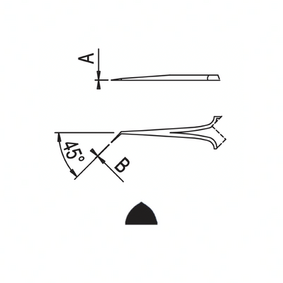 Dumont ergonomic tweezers style 5/45 ESD (EMS)