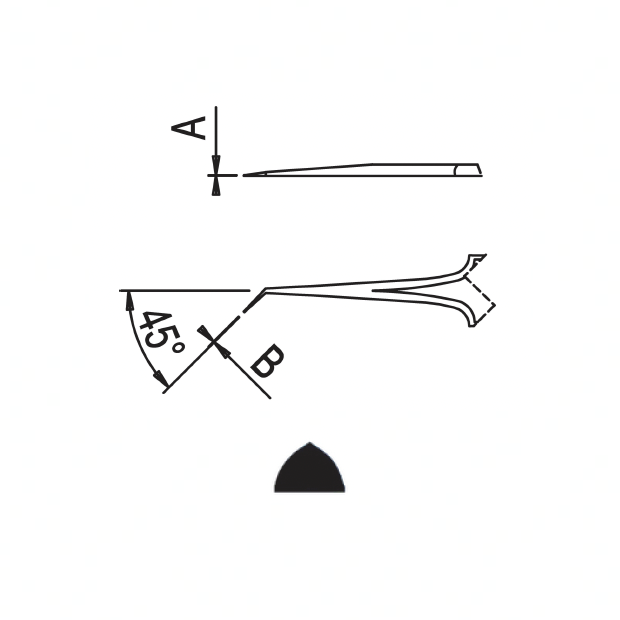 Dumont ergonomic tweezers style 5/45 ESD (EMS)