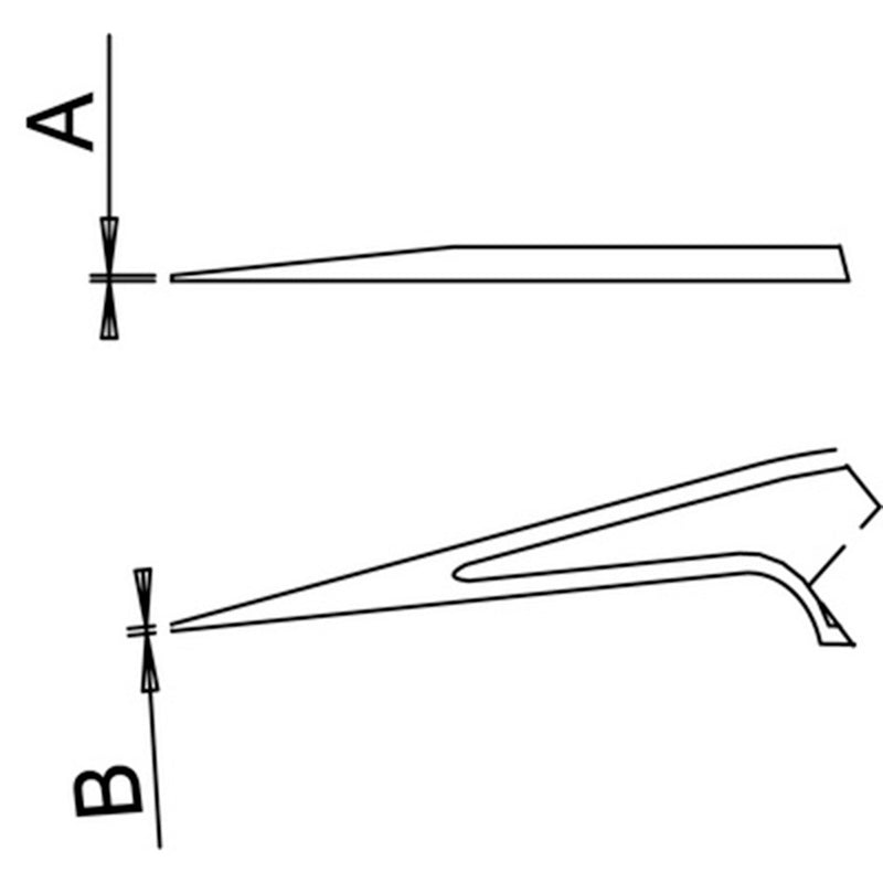 Dumont tweezers style 5A, oblique tips