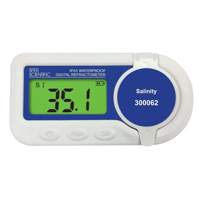 Waterproof digital refractometer, salinity