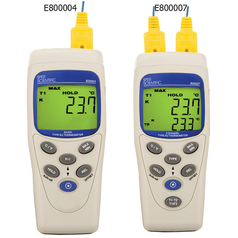 Basic thermometers, type K and J