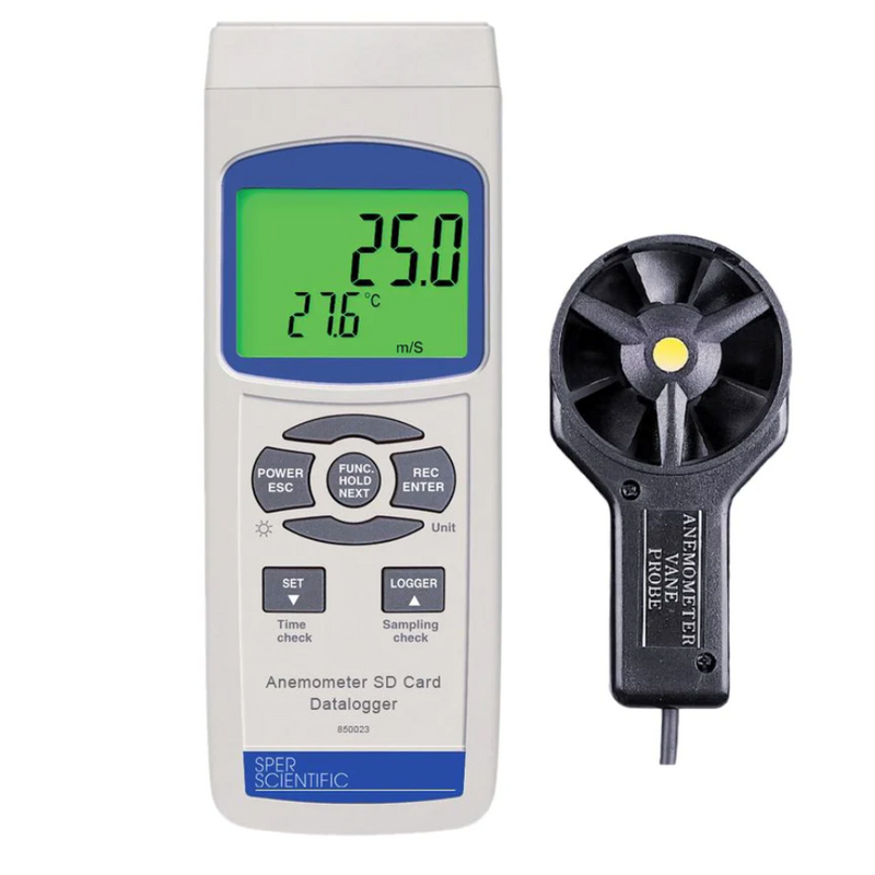 Anemometer datalogger with SD card