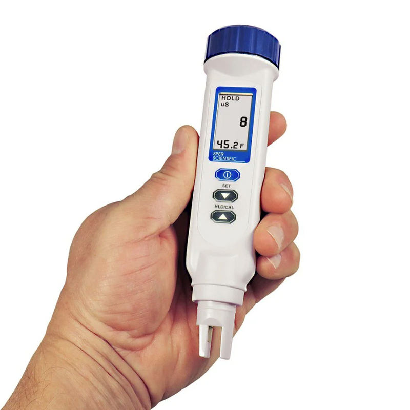 Salinity/temperature pen, large display