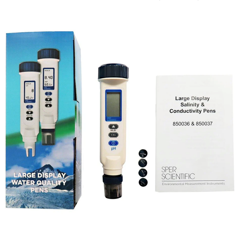 Conductivity/temperature pen, large display