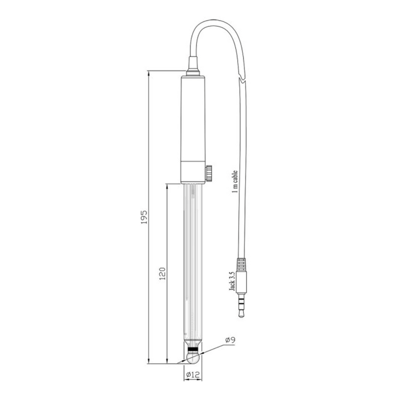 Glass pH electrode with matching pin, general purpose