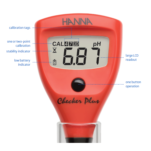 Checker plus pH tester with 0.01 pH resolution