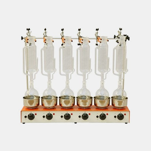 Kjeldahl digestion heating mantles with stirrer, 4-6 flasks