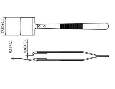 Rubis premium wafer tweezers, 43LB-8P