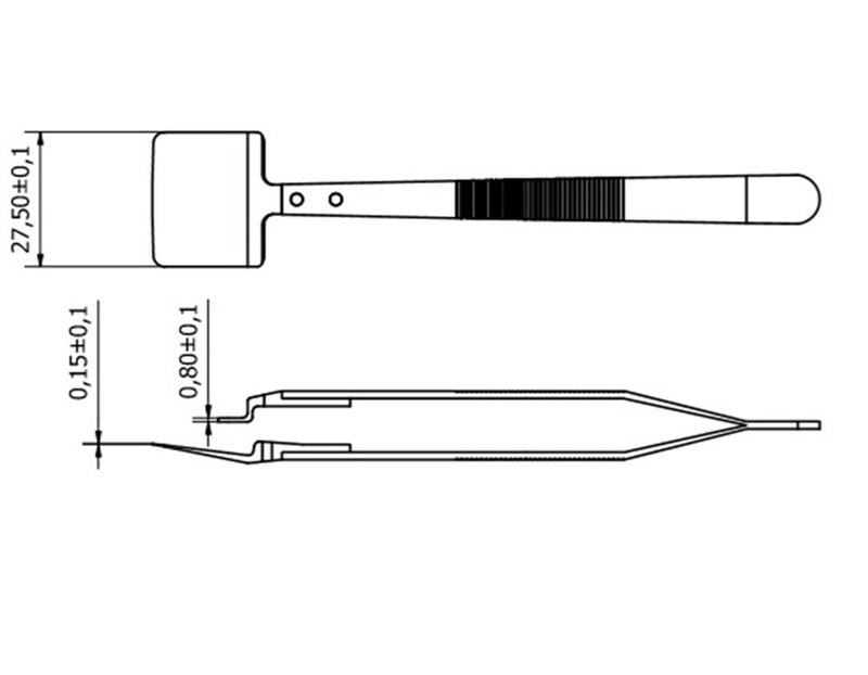 Rubis premium wafer tweezers, 43LB-8P