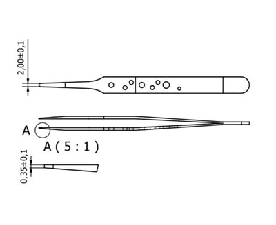 Rubis premium precision tweezers, style 2AG