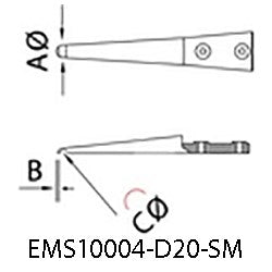 Dumont tweezers style WA1, replaceable delrin tips (EMS)