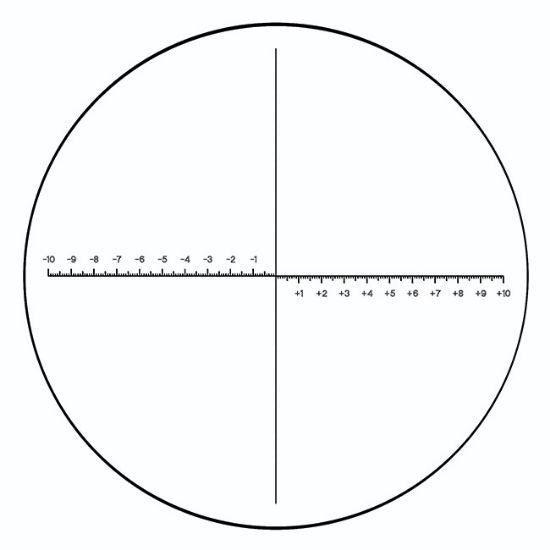 EMS eyepiece reticles, single crossed lines with scale