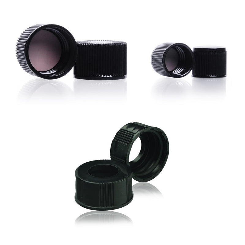 Solid and open screw caps for Vacule vials