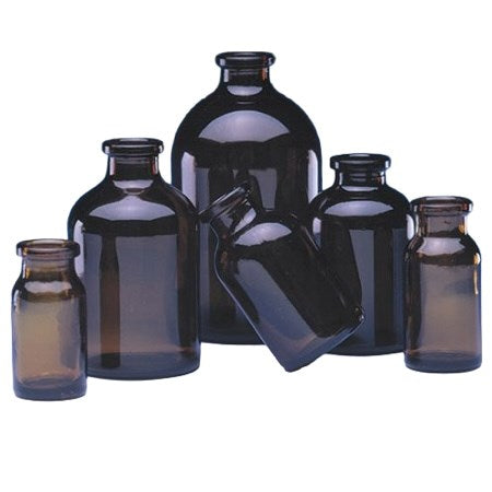 Wheaton glass serum bottles, amber