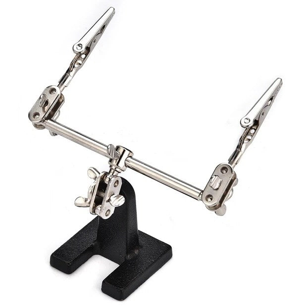 Double clamp stands with magnifier