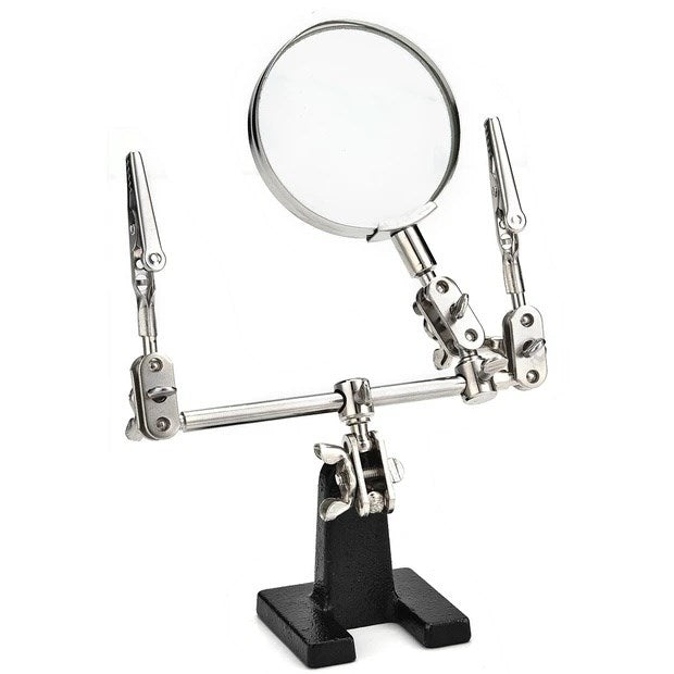 Double clamp stands with magnifier