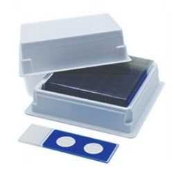 PTFE printed cavity microscope slides, blue ring