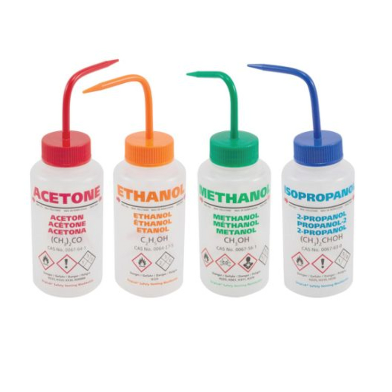 GHS multi language solution bottles