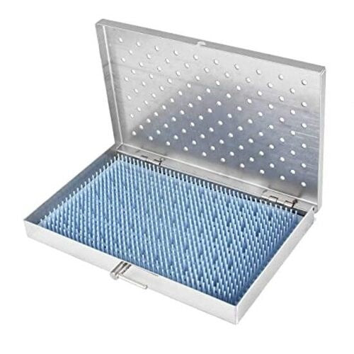 Stainless steel instrument sterilisation tray