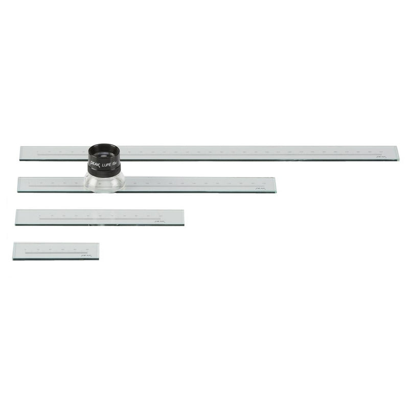 Glass measuring scales for stereo viewers