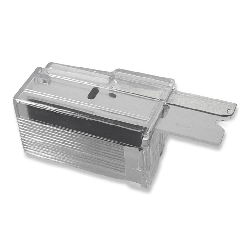 Surgical stainless steel razor blades in dispenser