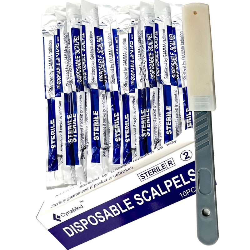 Disposable scalpel handle set