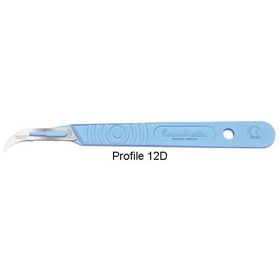 Swann-Morton stainless steel scalpels with plastic handle, sterile (EMS)