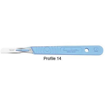 Swann-Morton stainless steel scalpels with plastic handle, sterile (EMS)