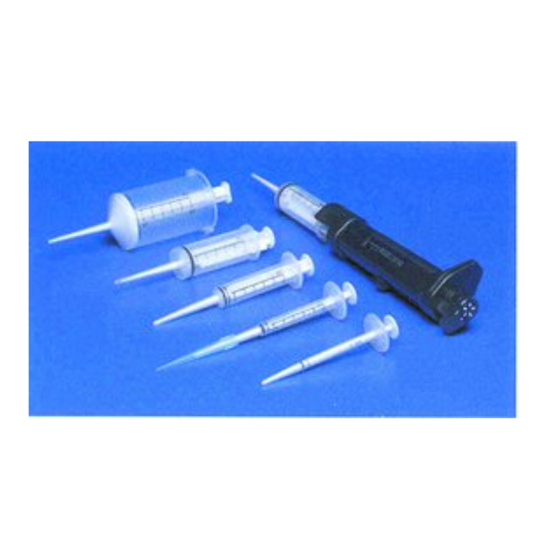 Repetitive syringe dispenser set and tips