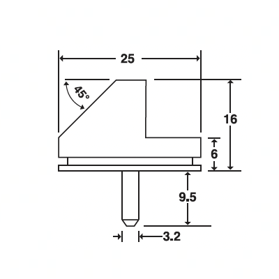 SEM 45/90 deg. specimen mounts, pin mount (EMS)