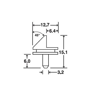 SEM 45/90 deg. specimen mounts, pin mount (EMS)