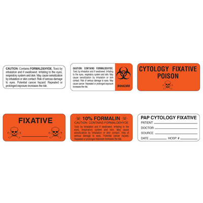 Histology cytology warning labels