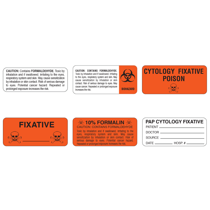 Histology cytology warning labels